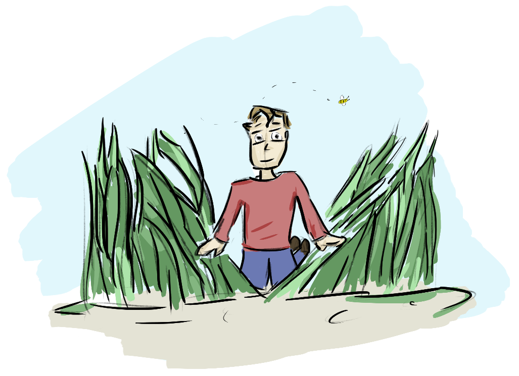 12-30-18 _ me in grass (self portrait)